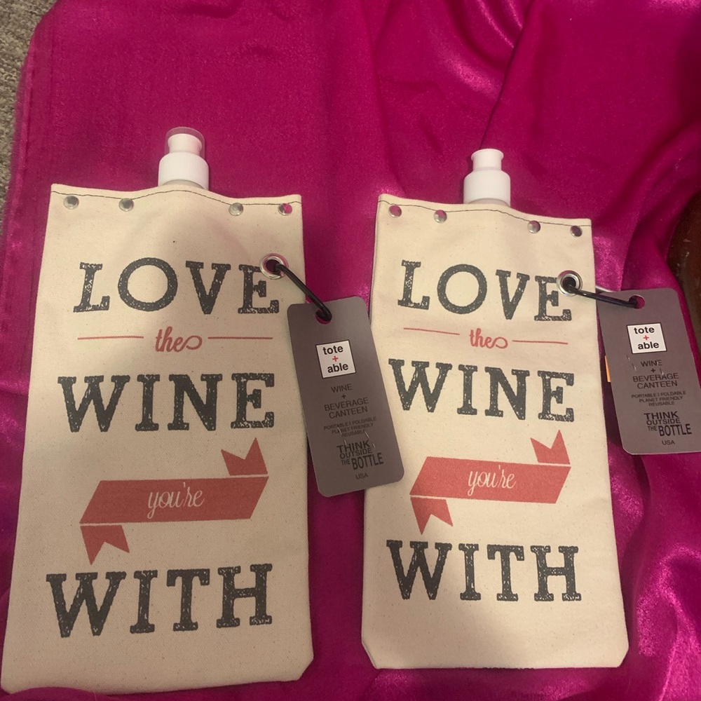 Wine ? Water ? Whatever…..canvas liquid holders NWT